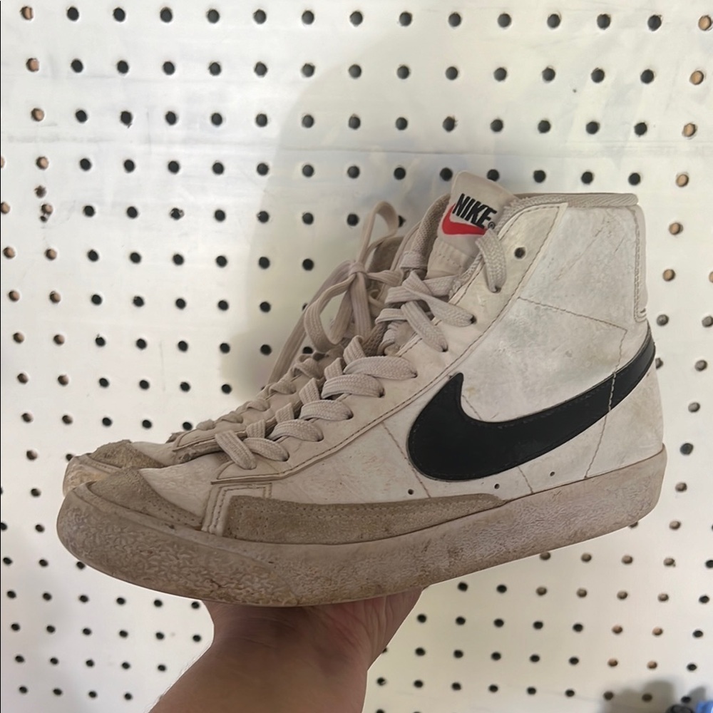 Nike Cream and Black High-Top Sneakers